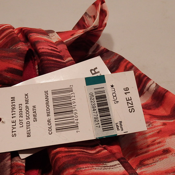 👗S.L.fashions Red Orange Belted Scoop Neck - Picture 5 of 8